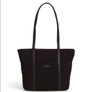 Vera Bradley Classic Black Small-Trimmed Vera Tote